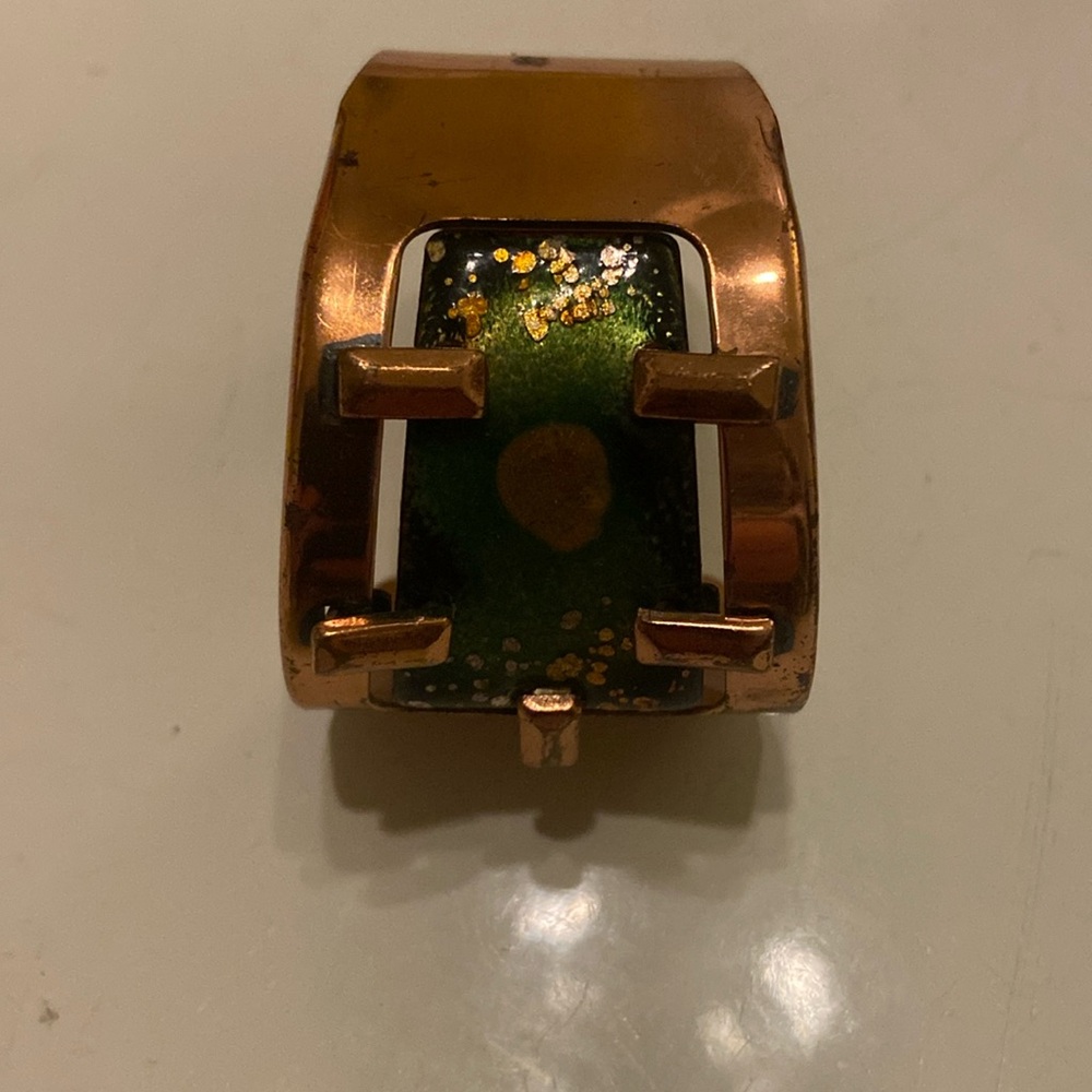 Vintage Matisse Copper & Enamel Cuff